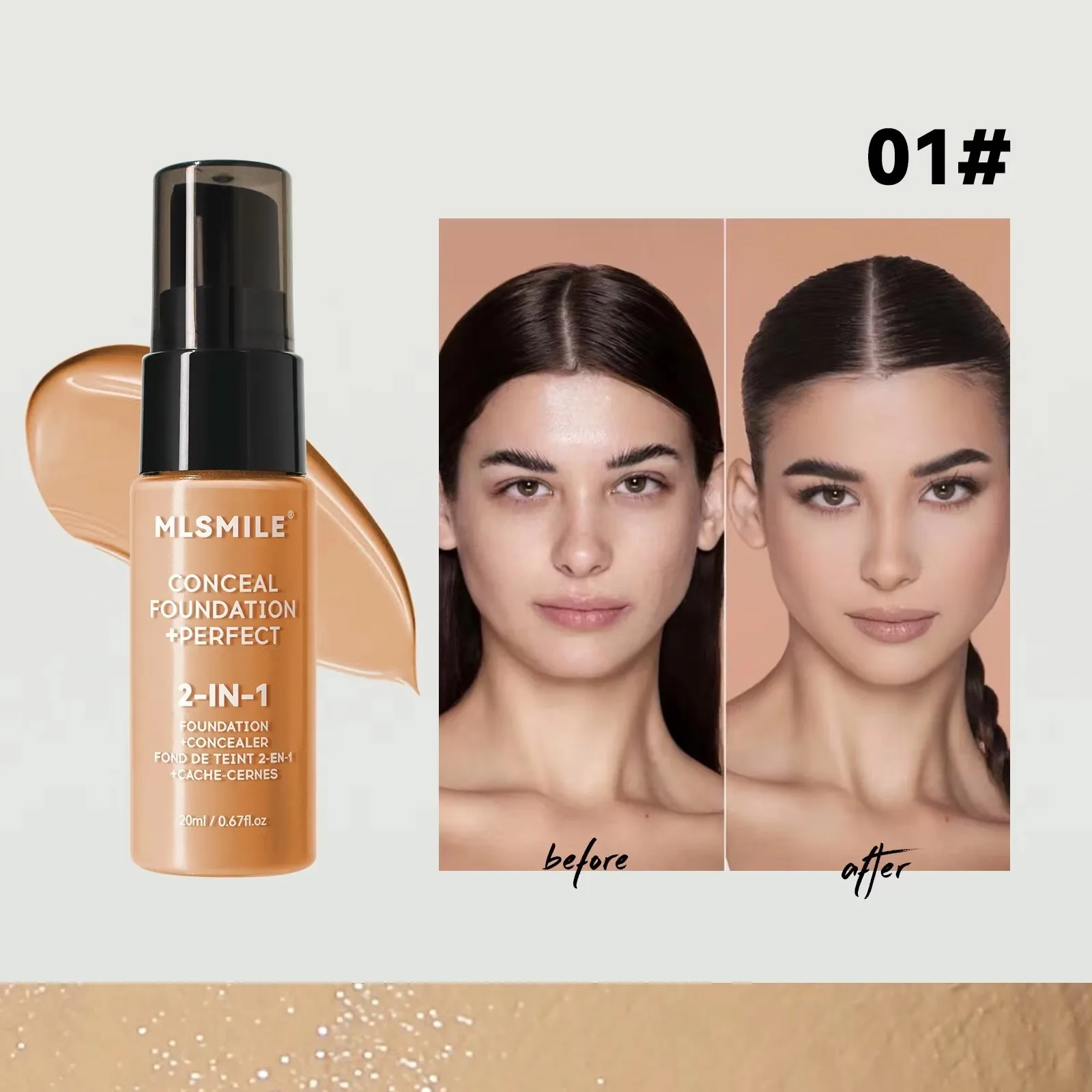 6 Color Liquid Face Foundation Long-lasting Waterproof Full Coverage Concealer Oil-control Concealer Foundation Cosmetic Makeup.