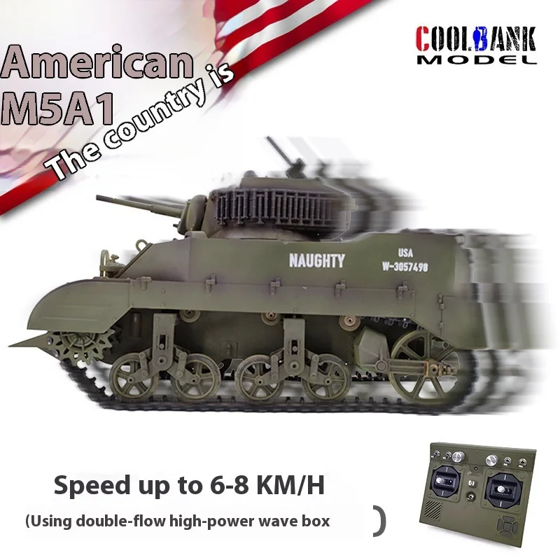 Kubing Ke Cross Border Stuart M5a1 Electric Remote Control Tank Smoke Simulation Military Model Toy In The United States