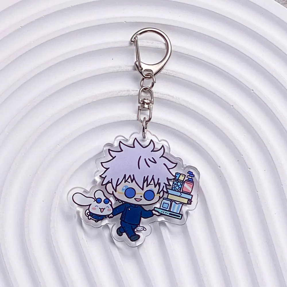 1/7Pcs Anime Figures Jujutsu Kaisen Acrylic Keychain Accessories Cute Bag Charm Funny Backpack Pendant Keyring Gifts For Friends