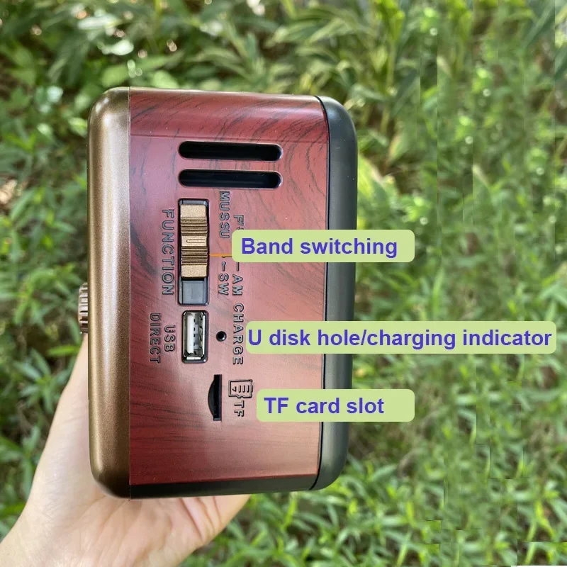 Portable Retro Multi Band Radio FM/AM/SW Radios Built-in Wireless Bluetooth Speaker Support TF Card Insertion U Disk Playback