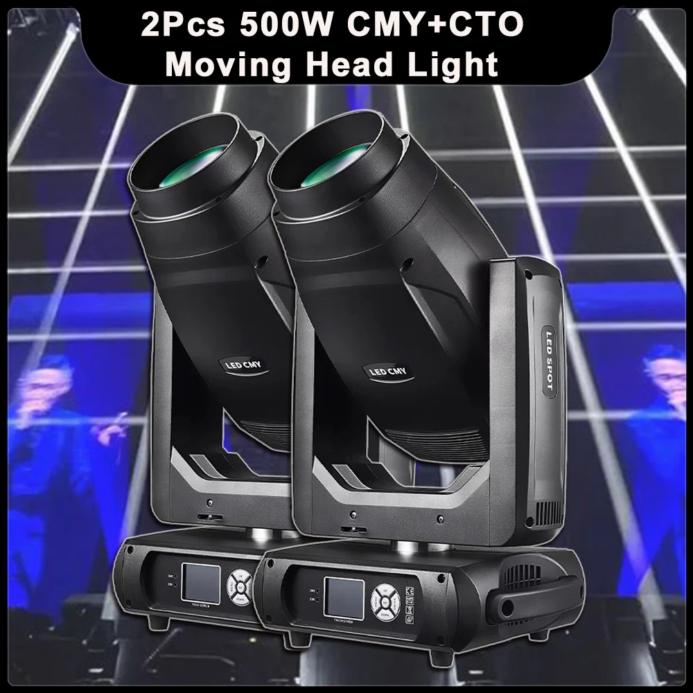 

2Pcs/lot 500W LED CTO+CMY Beam Spot Zoom Moving Head Light 8000K DMX512 DJ Disco Party Club Show Professional Stage Effect Lamp