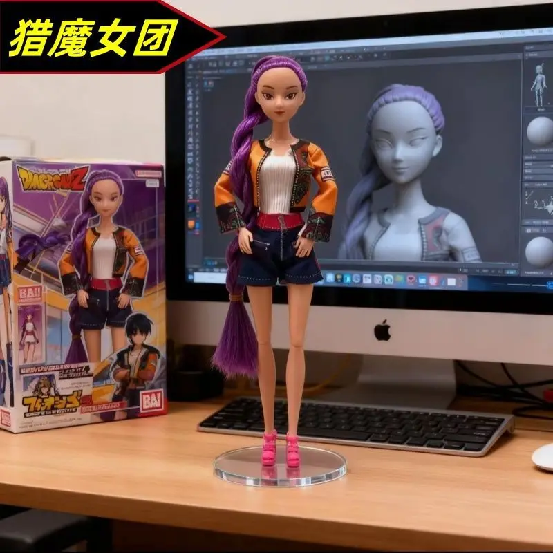 مجموعة شخصيات من الفينيل K-POP Demon Hunters Huntr/x - نموذج Rumi Mira Zoey القابل للجمع، ديكور مكتب أنيمي لطيف لمحبي المكتب والمنزل