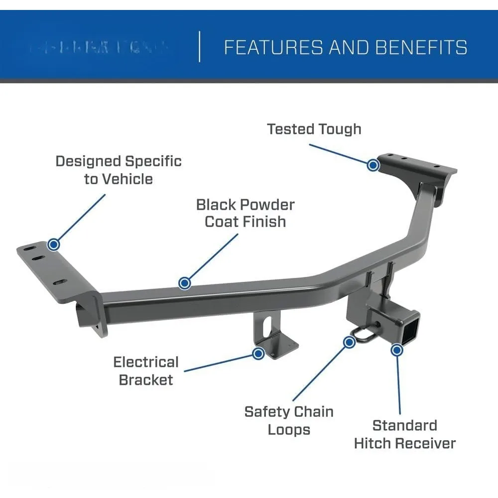 Engate de reboque classe 3 76226, receptor quadrado de 2 polegadas, preto, compatível com 2011-2025 X3 e 2019-2025 X4
