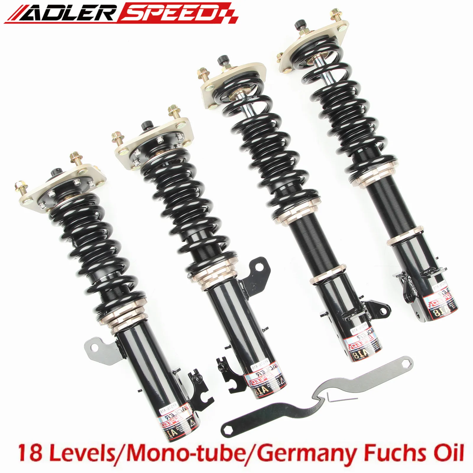 

ADLERSPEED Adjustable Height Lowering Coilovers Kit For 99-03 Mazda Protege 18 Way Damper