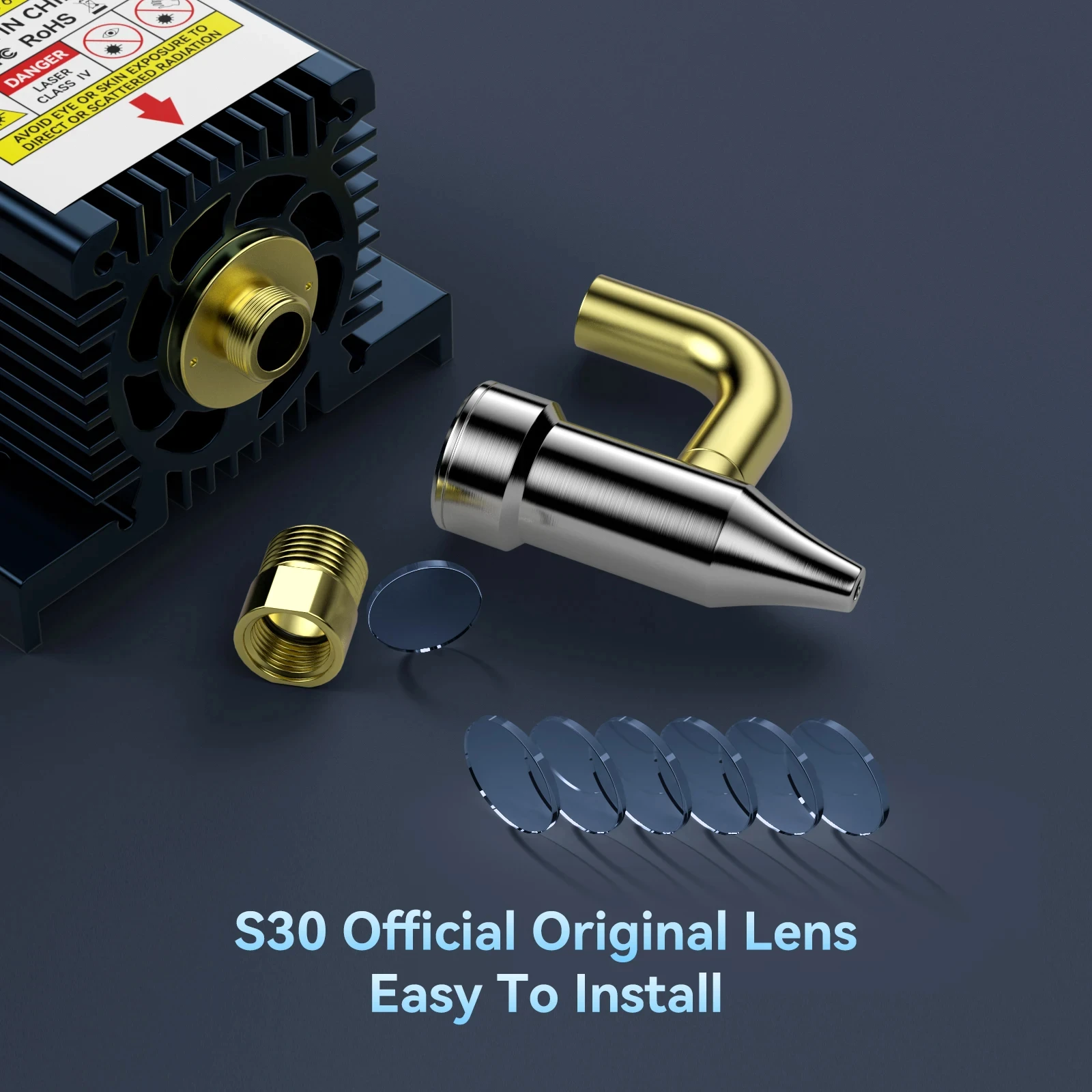 Imagem -04 - Sculpfun Lente Laser Peças para S30 S30 Pro S30 Pro Max S30 Ultra 11w 22w 33w Acessórios para Máquina de Gravação a Laser Lente