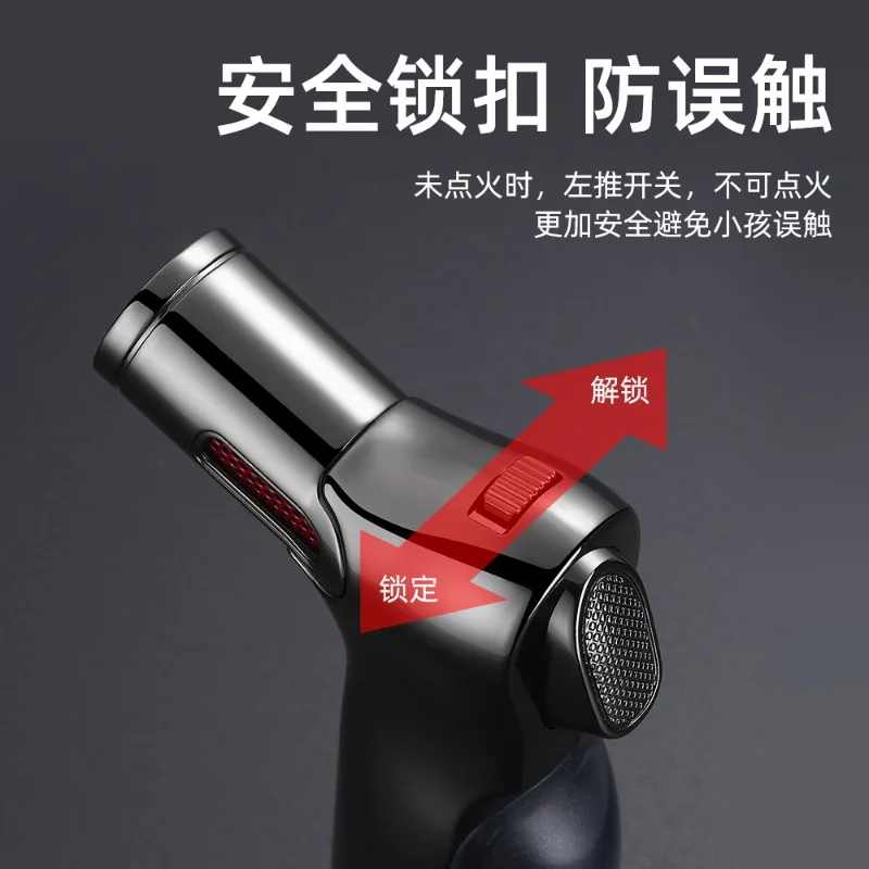 2026 New JOBON/Zhongbang Four-fire Direct-injection Lighter Moxibustion Igniter Outdoor Barbecue Cigar Lighter with Safety Lock