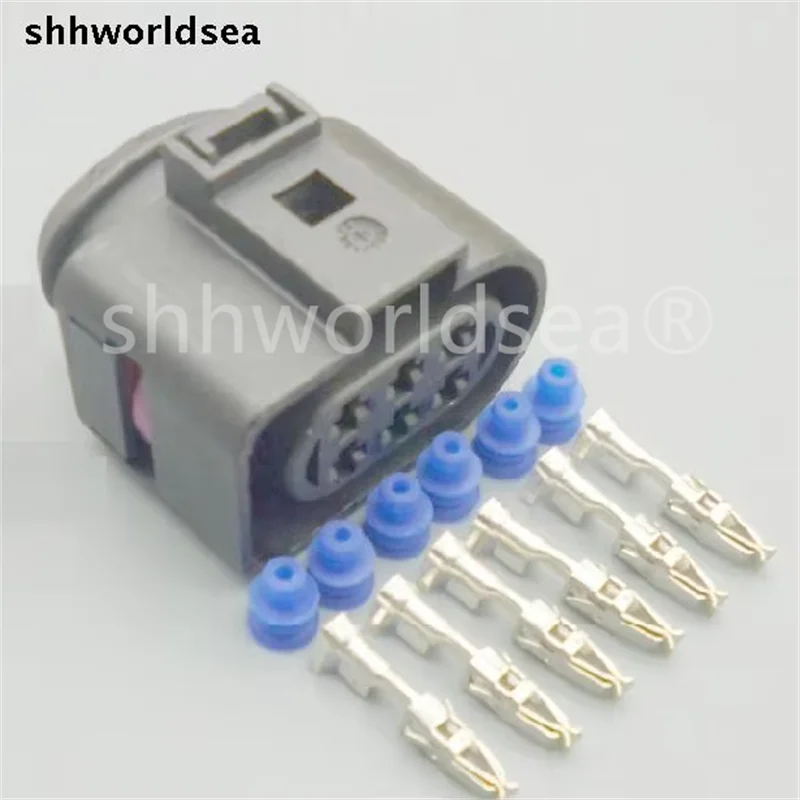 Shhworldse 100Sets 6pin Car Sensor Plug 6Way Auto Waterproof Electrical Connector 1J0 973 733 1J0973733 For VW For  Audi