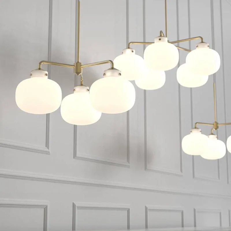 

Cream wind full spectrum light French living room chandelier Nordic Danish designer light luxury study bedroom dining room