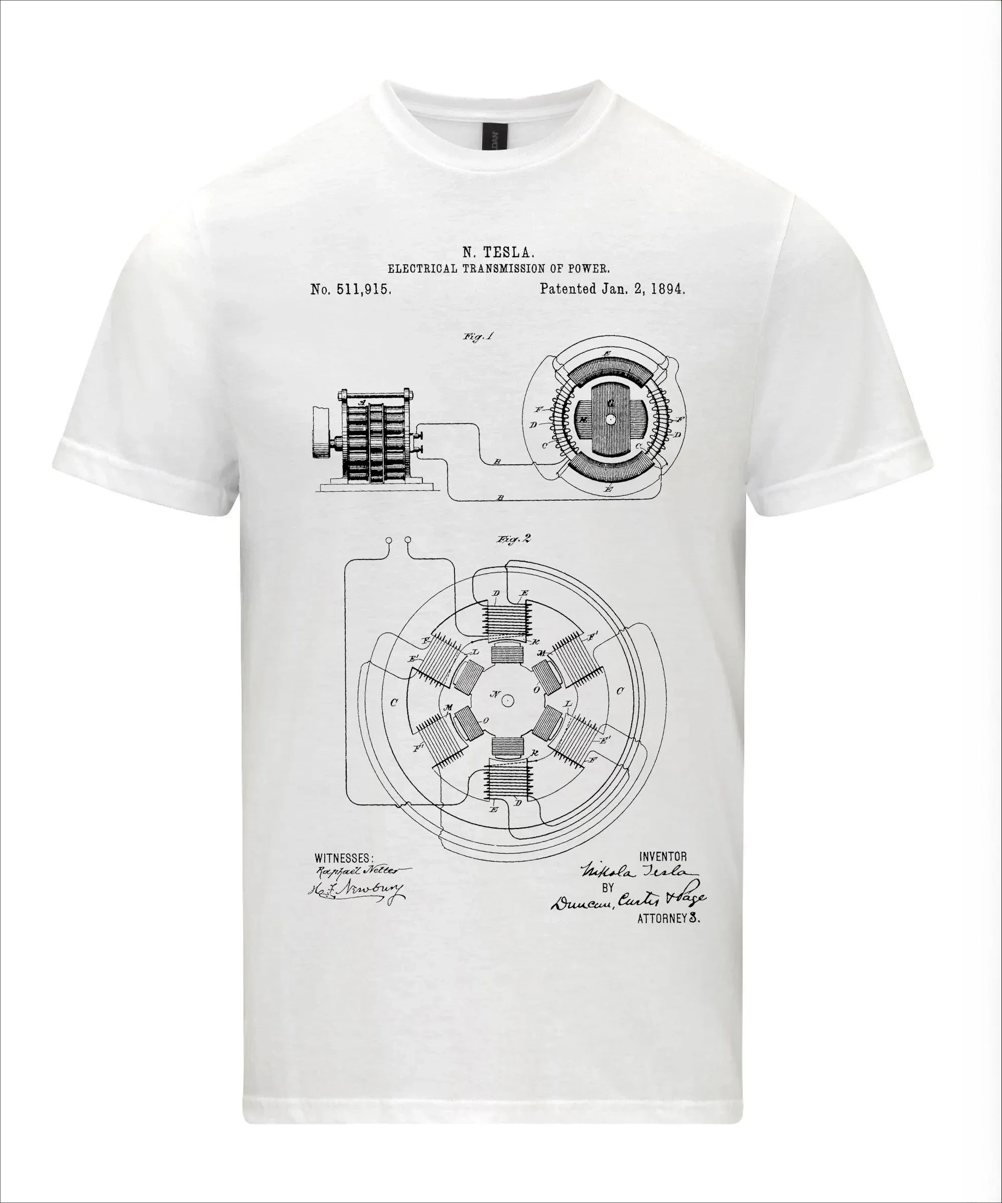 Customization Nicola Tesla Electrical Transmission Patent Art Blueprint T-Shirt Graphic T Shirts Retro Streetwear Neck Short-sle