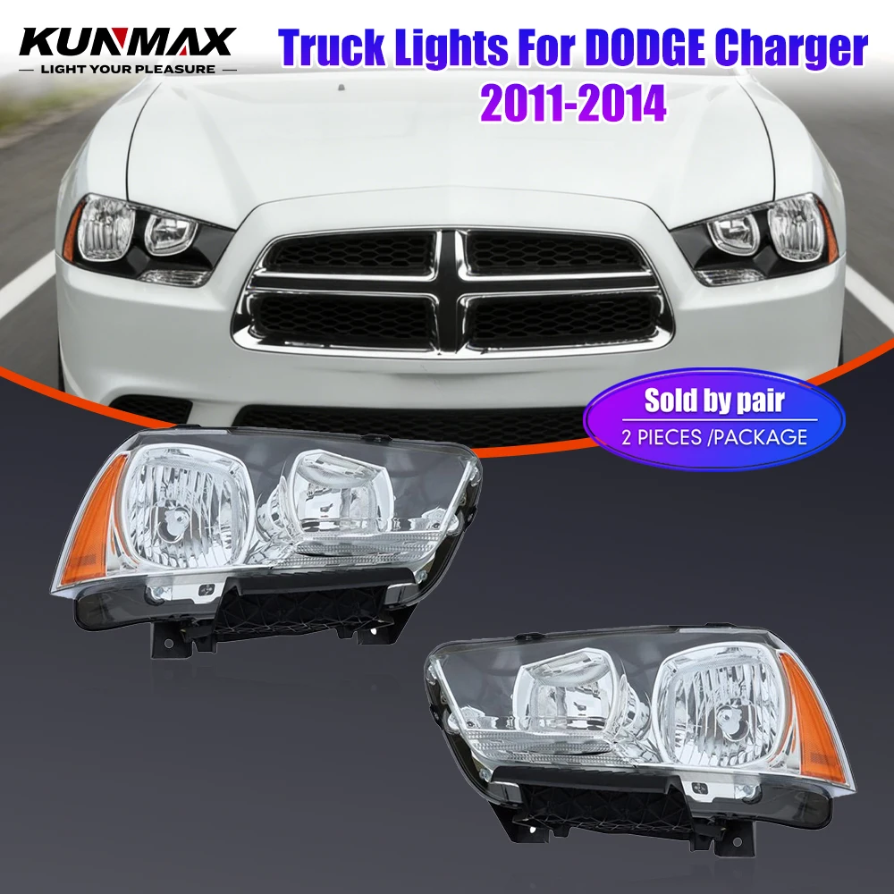 Conjunto de Faros Delanteros LED para Camioneta Dodge Challenger Charger 2011 2012 2013-14, Luces DRL, Señal de Giro, Faro Delantero