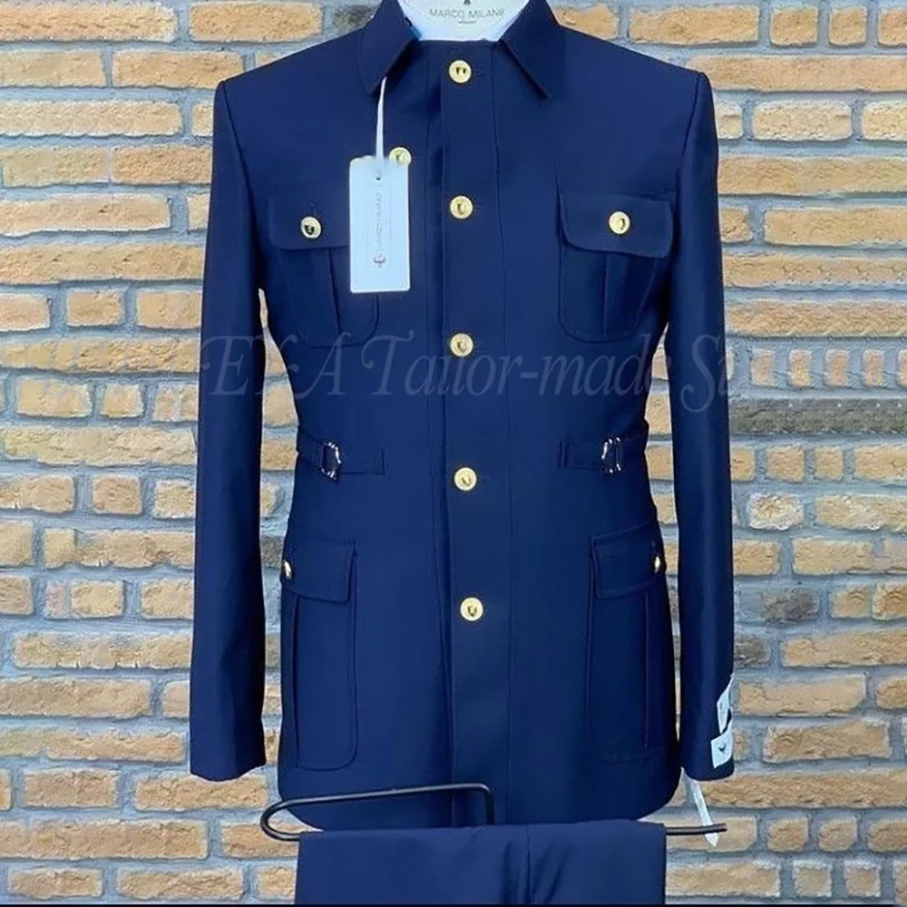 

2 Pieces Men Suit Casual Business Style Solid Color Single Breasted Chic Outfits Business Casual Traje De Hombre Elegante