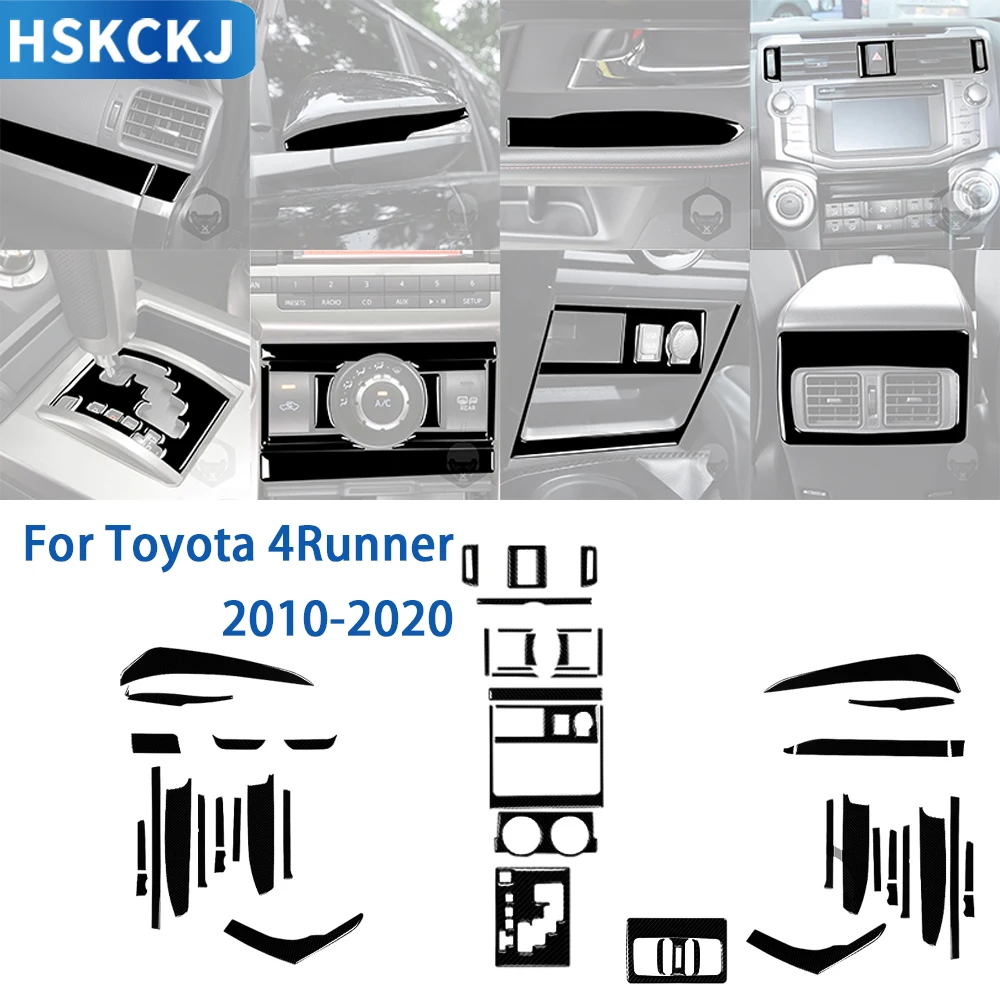 

For Toyota 4Runner 2010-2020 Accessories Piano Black Plastic Car Interior Air Vent Gear Door Full Set Panel Cover Trim Sticker