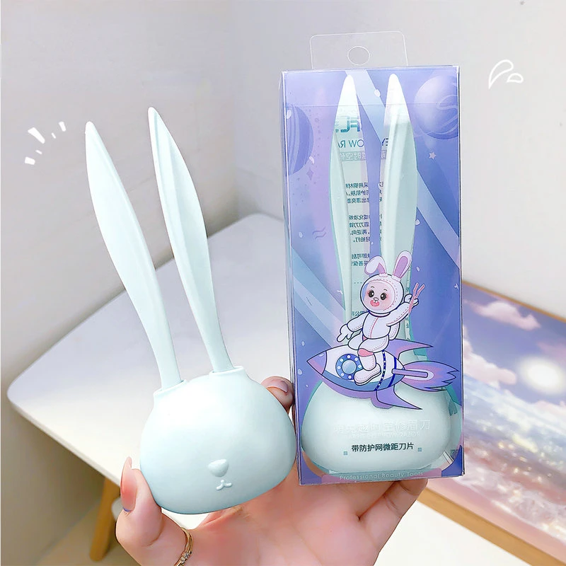 Little Rabbit Eyebrow Razor Shaping Knifes Eye Brow Shaver Safe Face Hair Removal Razor Blades Make Up Tools For Women