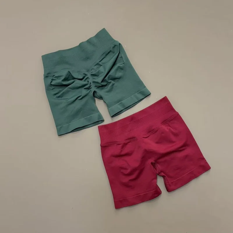 Women Sports Shorts Stretchy Breathable No Camel Toe Seamless Butt Lifting Tummy Control High Waist Yoga Running Shorts image 5