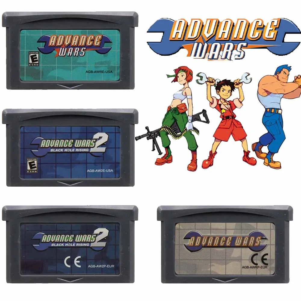 Advance Wars GBA Card 32 Bit Video Game Cartridge Console Card For GBA English Version Advance Wars 2