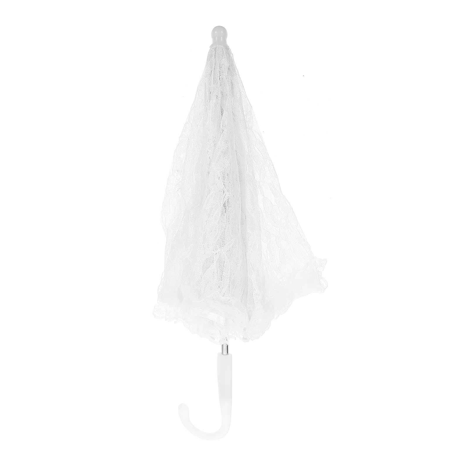 

Lace Umbrella Children Dance Decoration White Elegant Photo Props Wedding Bridal Lightweight Proper Size Kids Performance