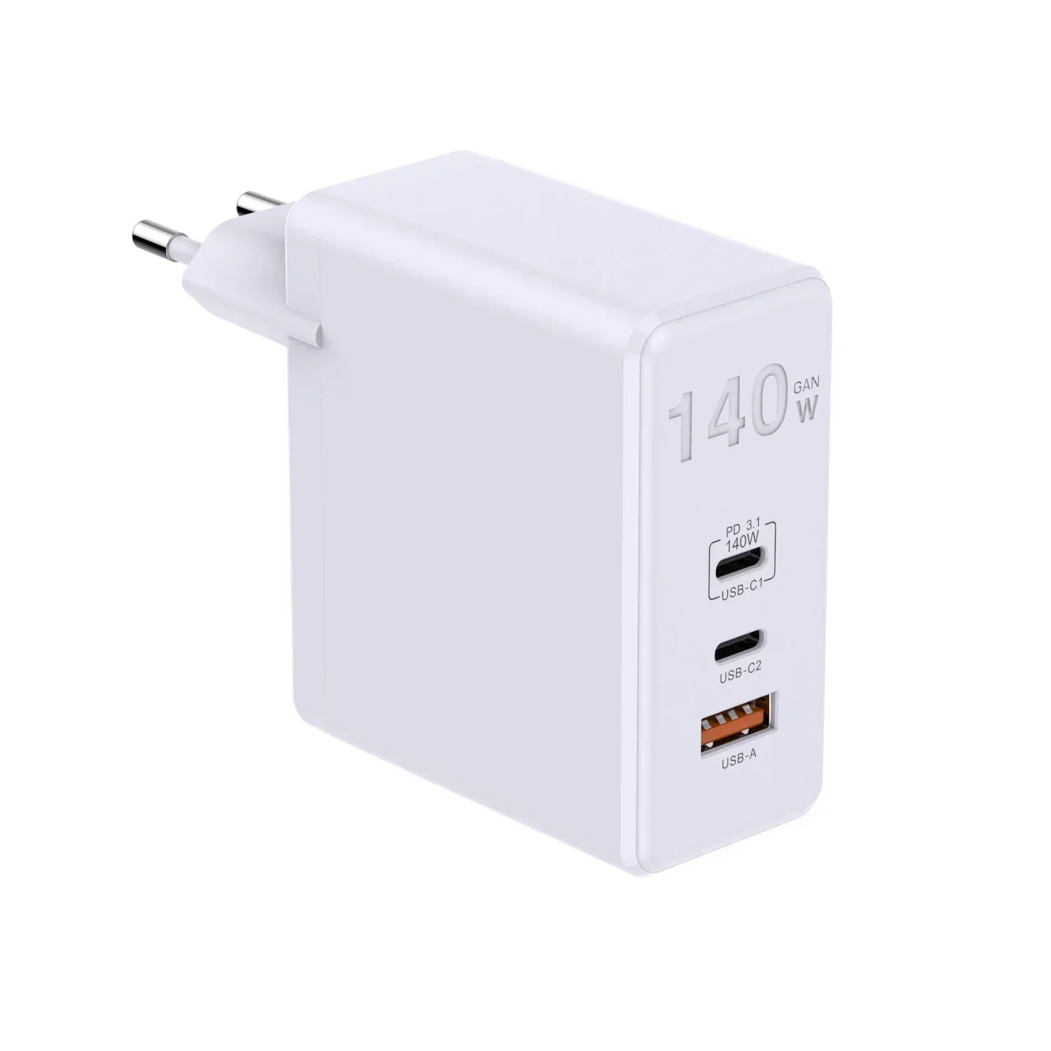 US/EU/UK Plug Two Colours PPS Flash Gallium Nitride Charger High Power Rapid Charger PD3.1 140W Rapid Charger Triple Port 2C+1A