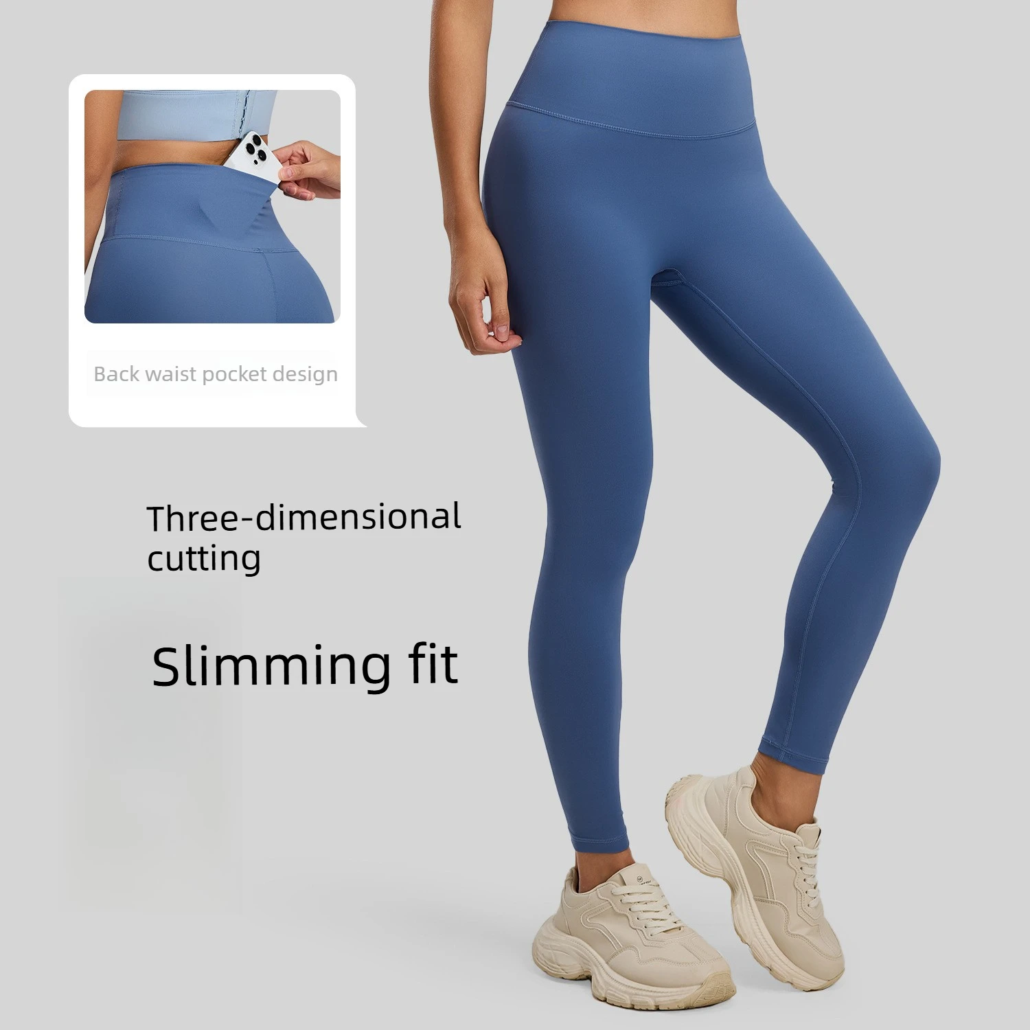 High Waist Yoga Leggings with Hidden Back Pocket Butt Lifting Shaping Gym Fitness Pants for Women for Running Fitness Workout