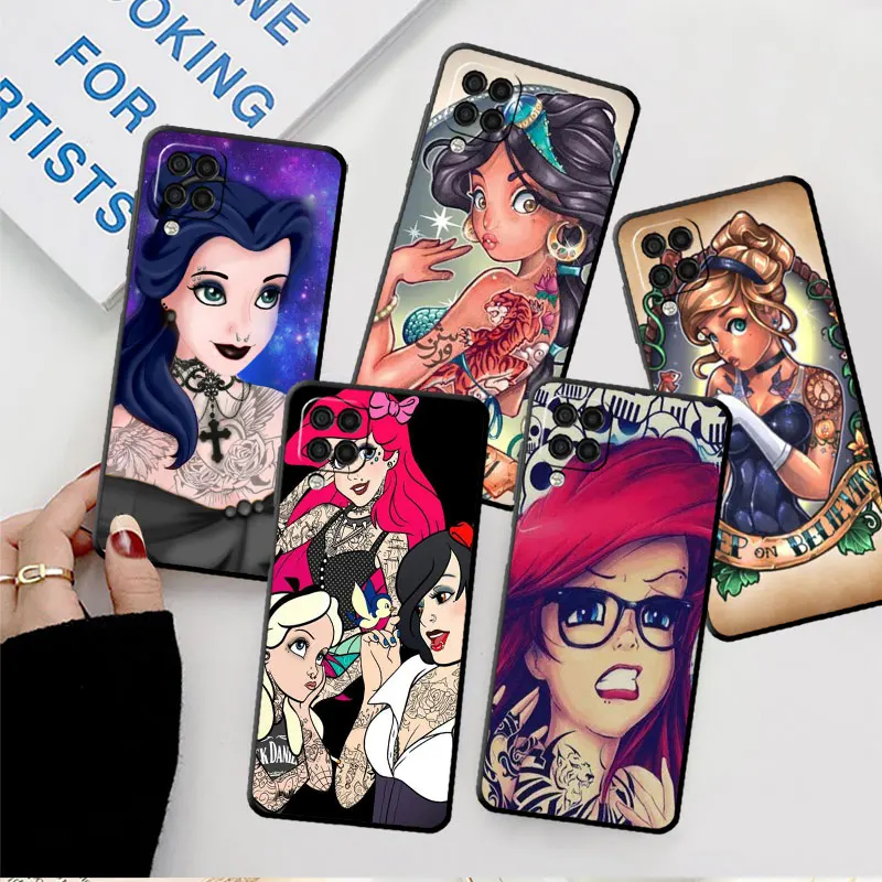 Tattooed Princess Case For Samsung Galaxy A54 A52 A12 A51 A32 A21s A71 A22 A14 A13 A12 A53 A31 A72 A31 A33 Soft Phone Cover