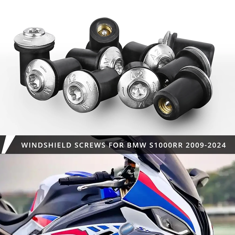 

Motorcycle A2 Stainless Steel Windscreen Windshield Bolt Screws for BMW S1000RR 2009-2023 2011 2014 2015 2016 2017 2018 2019