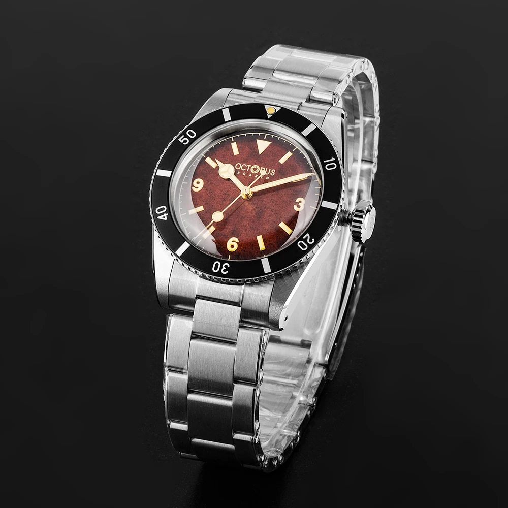 Octopus Men Automatic Watch 37mm Mechanical Wristwatch Diver 20Bar Waterproof BGW-9 Luminous 120 Clicks Aluminium Bezel PT5000