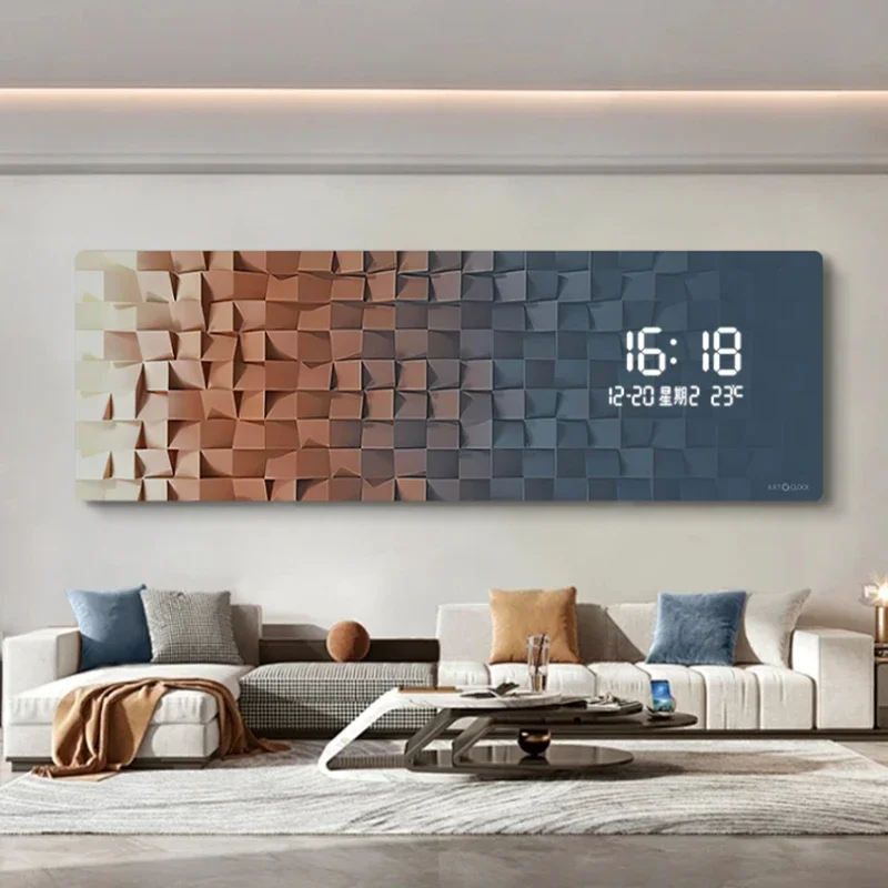 Nordic Style Digital Clock Wall Art Aesthetic Unique Luminous Modern Digital Clock Living Room Orologio Da Parete Home Decor