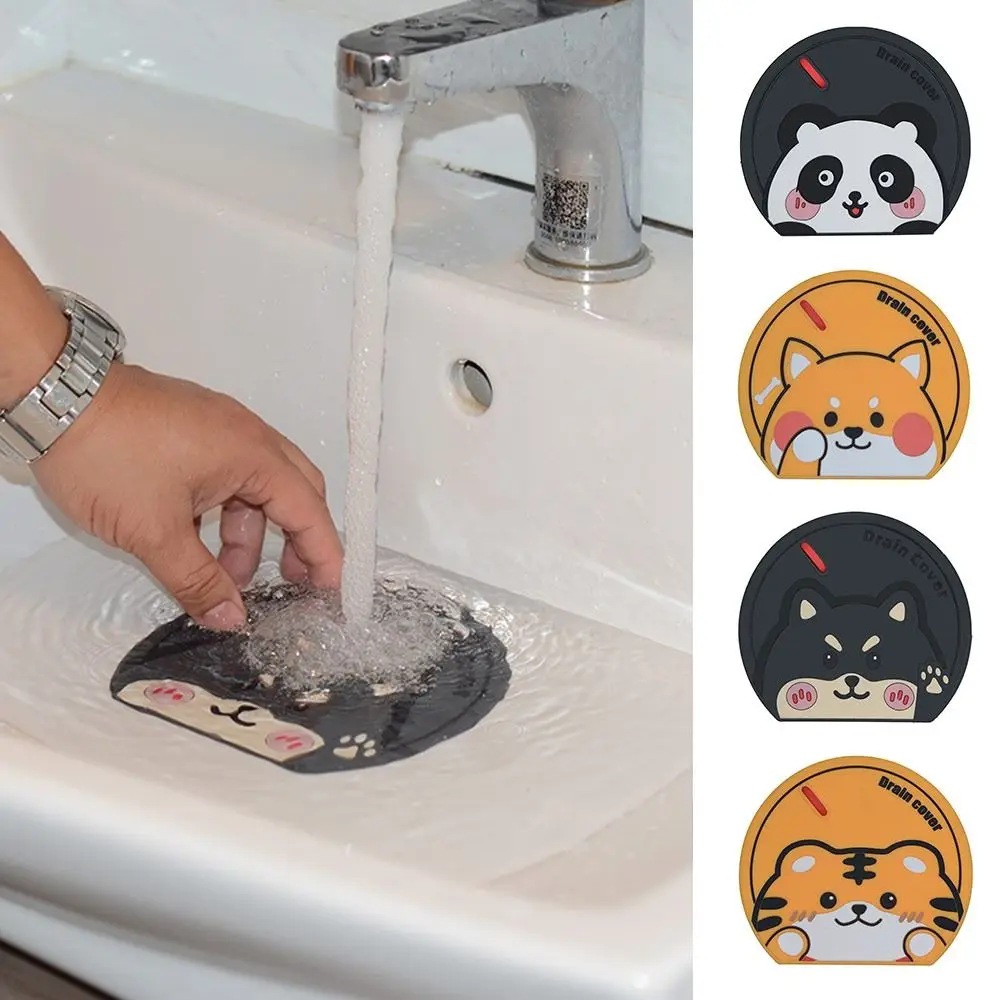 

Cartoon Animal Sewer Floor Drain Cover Anti Odor Anti-blocking Deodorant Cover Anti-insect Sewer Sealing Silicone Mat