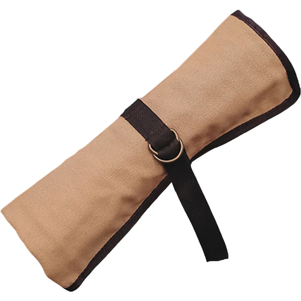 

Heavy Duty Canvas Camping Cutlery Bag Folding Tableware Organizer Multi Pocket Portable Roll Up Bag for Outdoor Picnic Garden