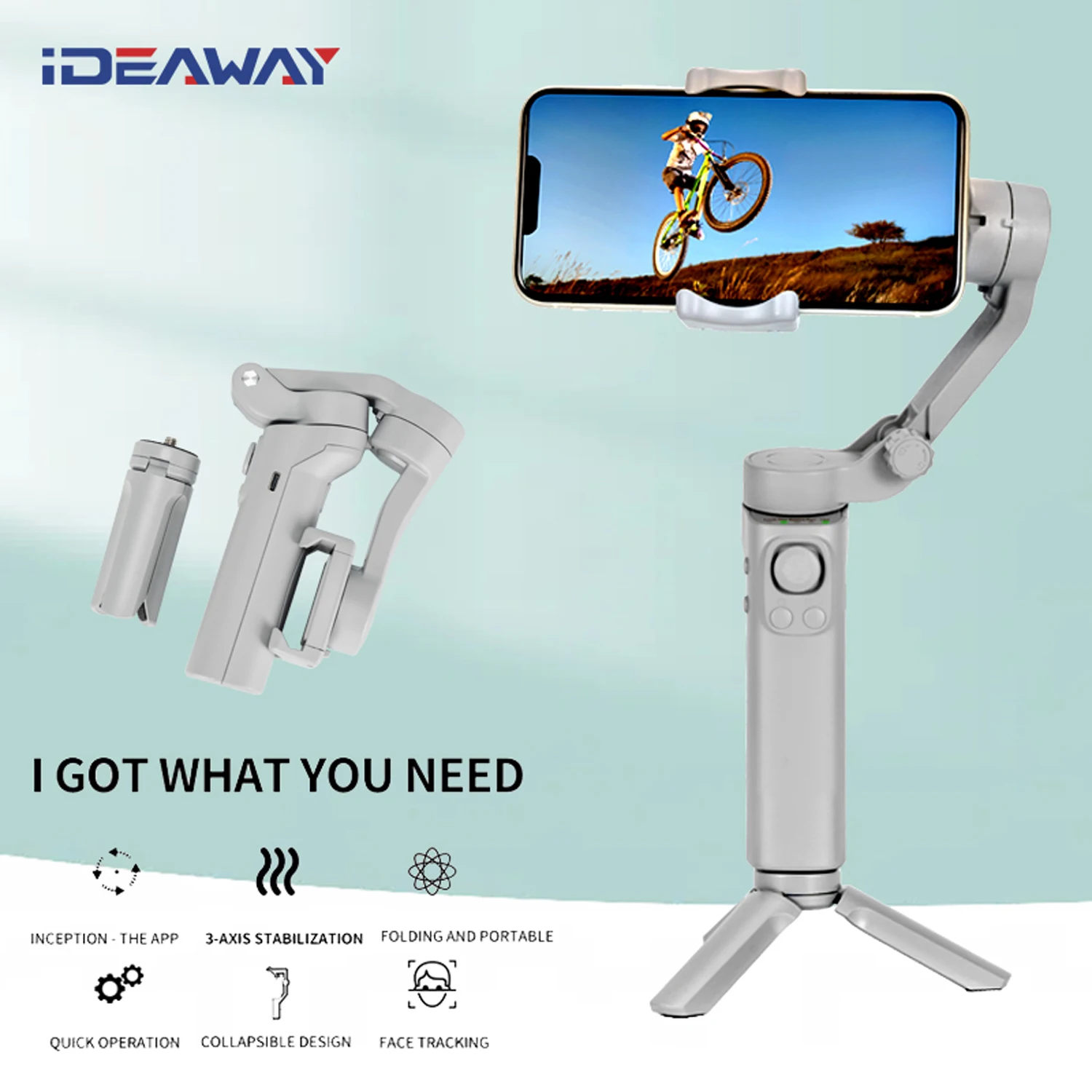 

Portable Gimbal stabilizer for Smartphone,3-Axis Phone Gimbal for Android iPhone ,Phone Stabilizer for Video with Face Tracking