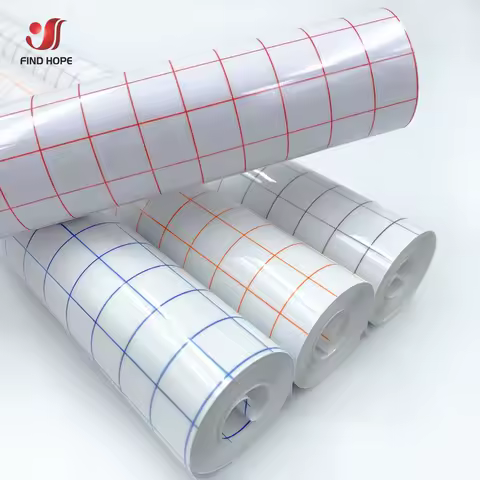 12in x 196in Mid-Low Tack Adhesive Vinyl Application Transfer Parper Tape Clear Alignment Grid for Car Wall Craft Art Decal DIY