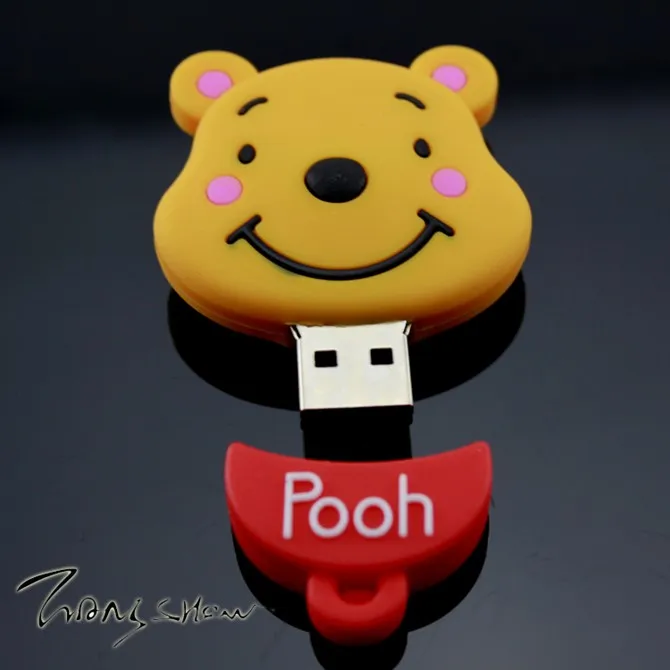 Bonito dos desenhos animados USB Flash Drive, Teddy Bear Doll, Cartão de memória, U Disk, Pen Drive, 16GB, 32GB, 64GB, 128GB, 256GB, 512GB, Frete Grátis