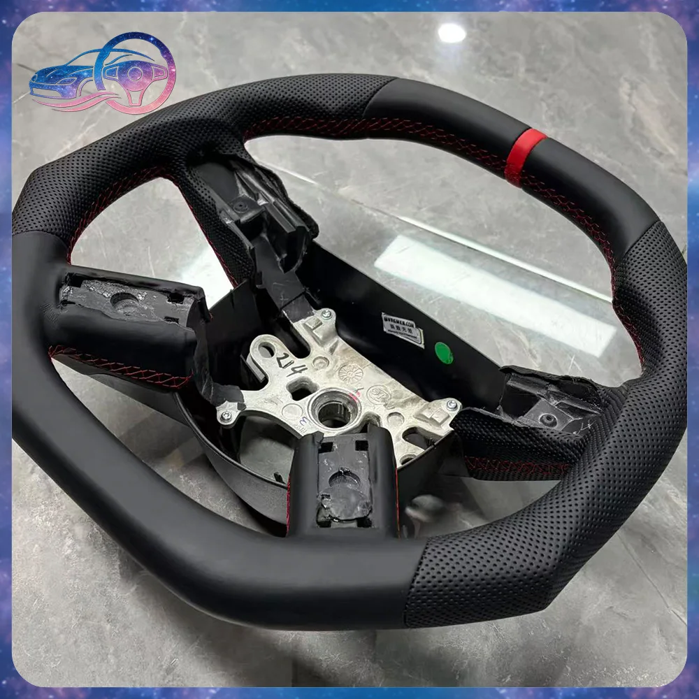 

Custom perforated Leather For Dodge Steering WheeI Challenger SRT8 RT8 6.1 5.7 HEMI 300c For Magnum Charger