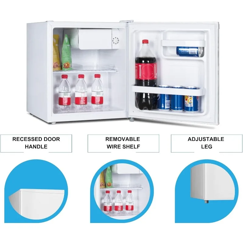 Koolatron Refrigerator - 1.7 Cubic Feet Capacity, White Mini Fridge With Freezer, Cool Storage For Wine, Beverages