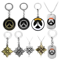 Hot Games Vintage O-Overwatch Keychains Necklaces Anime Key Cover Key Holder Keyring Jewelry Men Chaveiro Llaveros