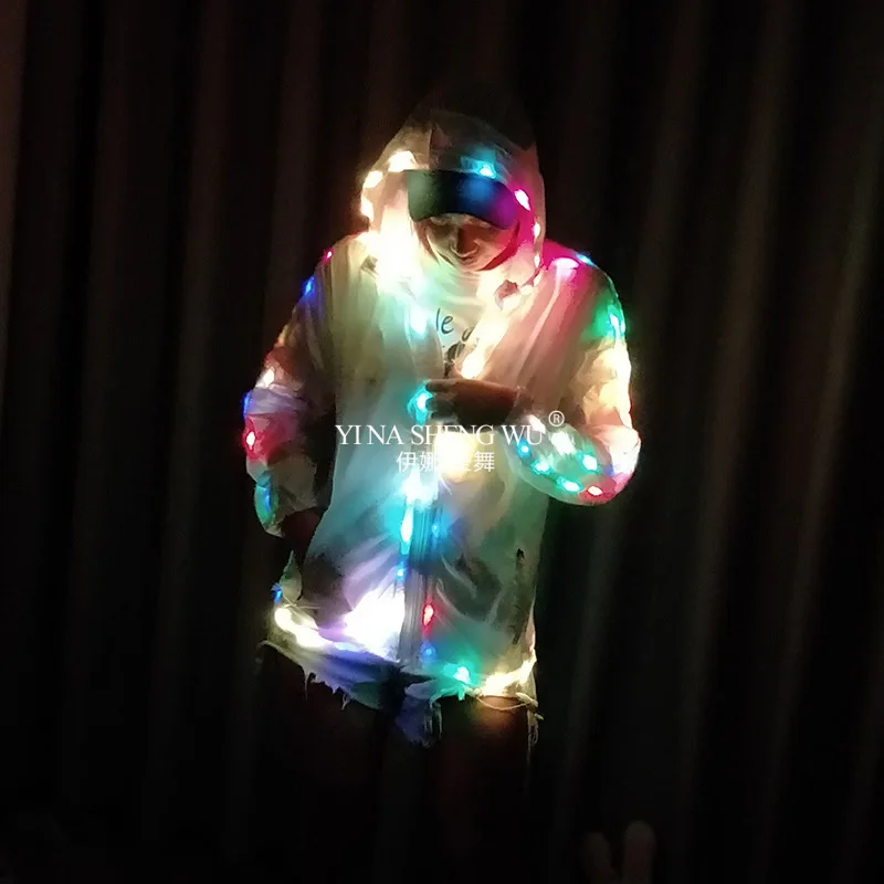 Led Lighs Waterproof Clothes Cool Night Running Props Led Light Up Rave Jacket Adult Kids Dance Performance Fancy Dress Flash