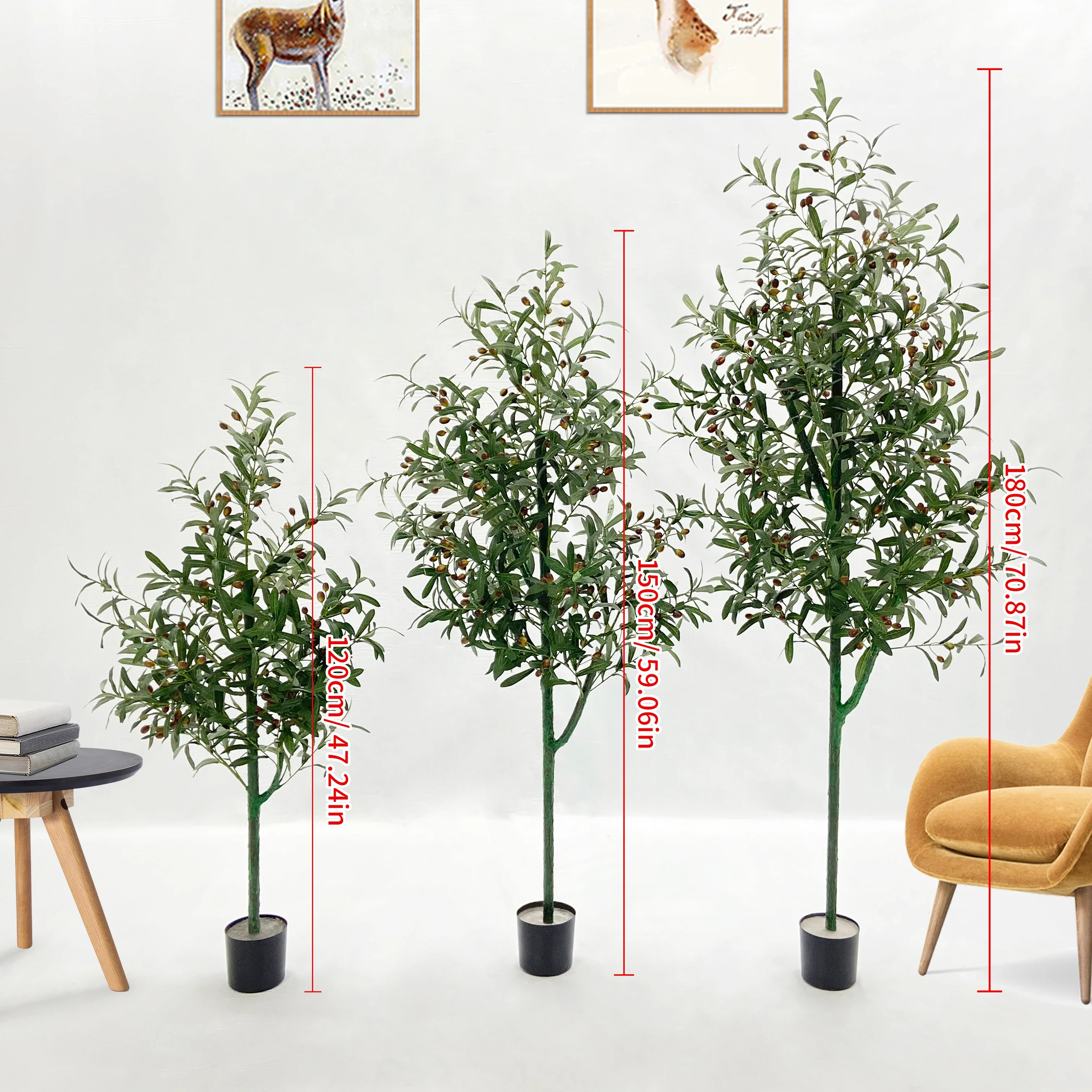 Artificial Olive Branches, Fake Plants, Potted Branches, Office Living Room, Floor-standing Bonsai, Home Decoration