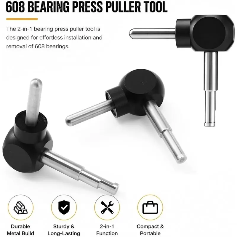 【Price Drop !!】Skate Bearing Press Remover 8Mm 608 Portable Installation Tool For Inline Roller Skate, Skateboard Bearings