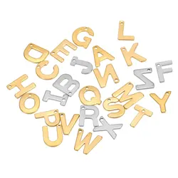 30/50Pcs Stainless Steel Gold Color A-Z Letter Charm Single Alphabet Charms DIY Jewelry Making Gift Necklace Pendants Wholesale