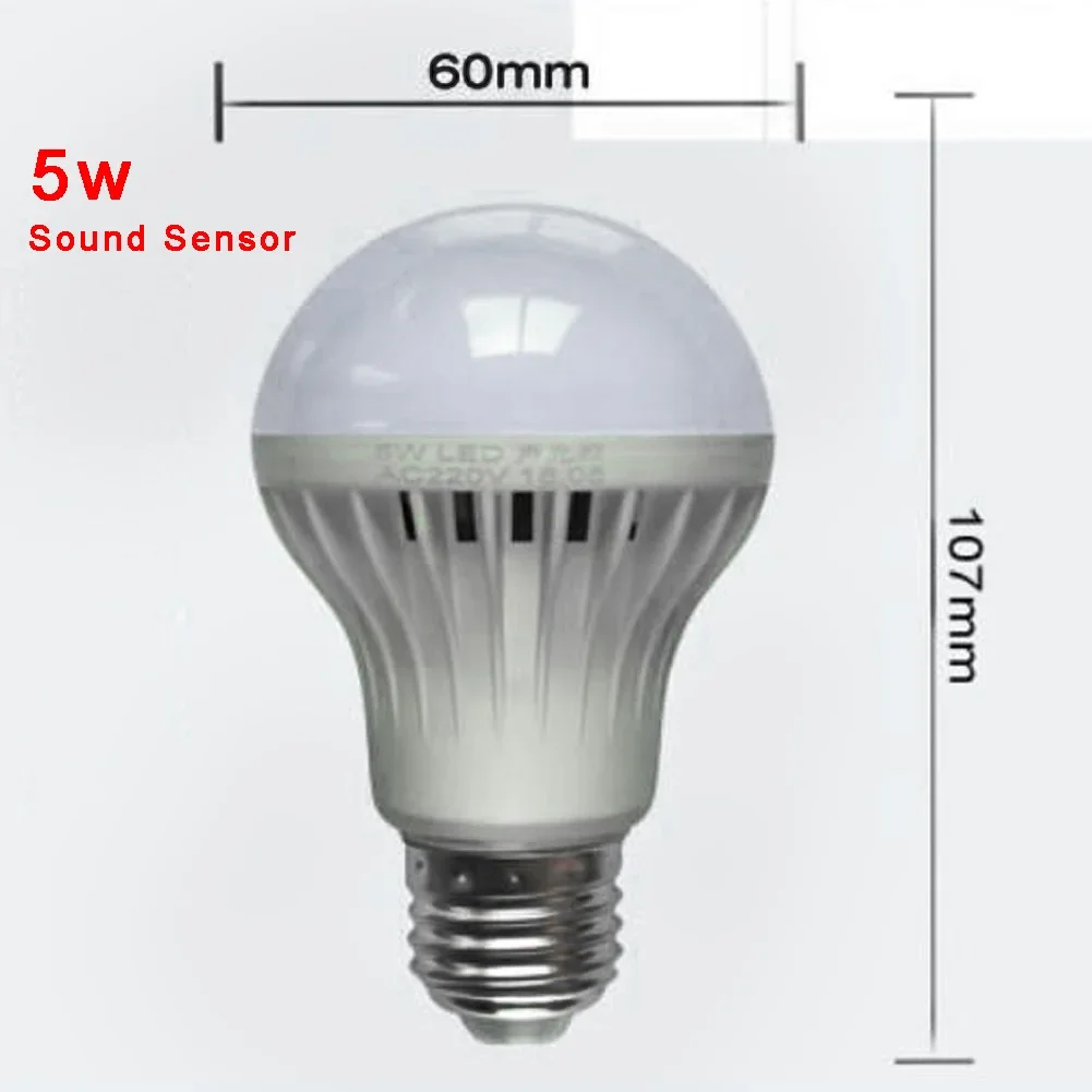 E27 220V LED 스마트 사운드 PIR 모션 센서 볼 라이트, 글로브 전구 복도 램프 3W 5W 7W 9W 180 도 라이트 빔 각도