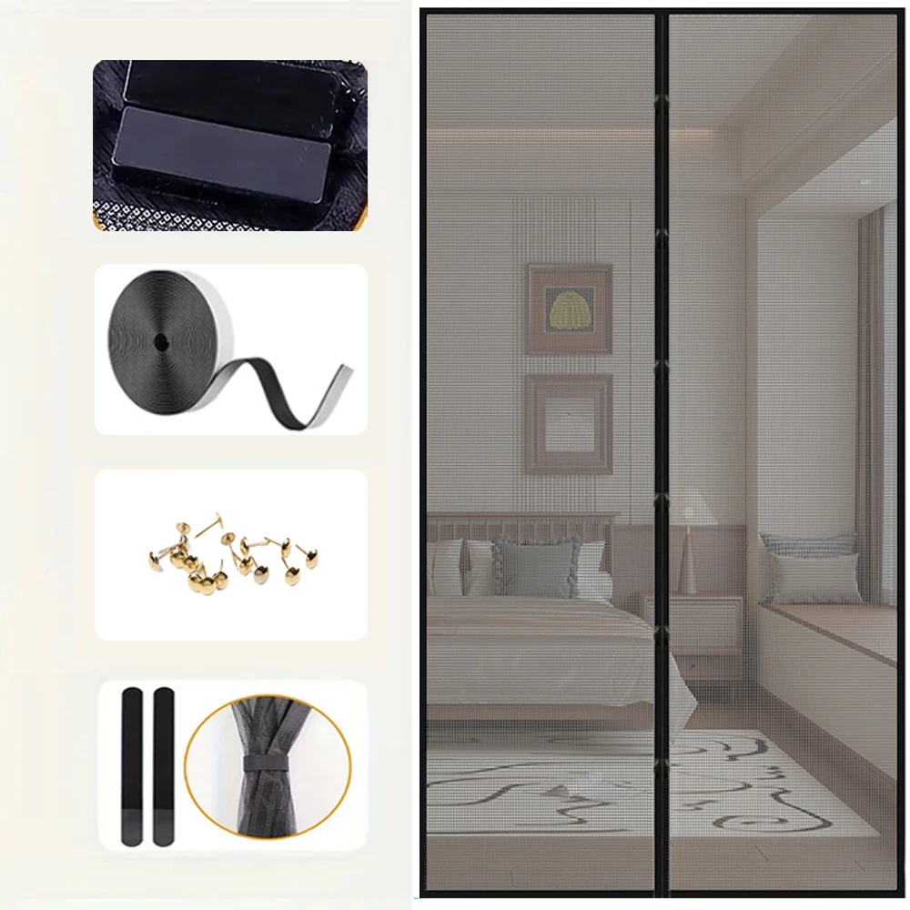 Mosquito Net Door Curtain Screen Magnets Mesh Magnetic Window Automatic Closing Curtains Anti Fly Insect Sandfly Mosquitoes Canv