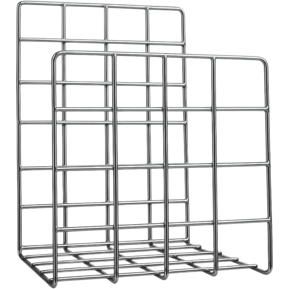 Chrome Storage Rack for Books Vinyl Records and Magazines Minimalist Heavy Duty Display Stand