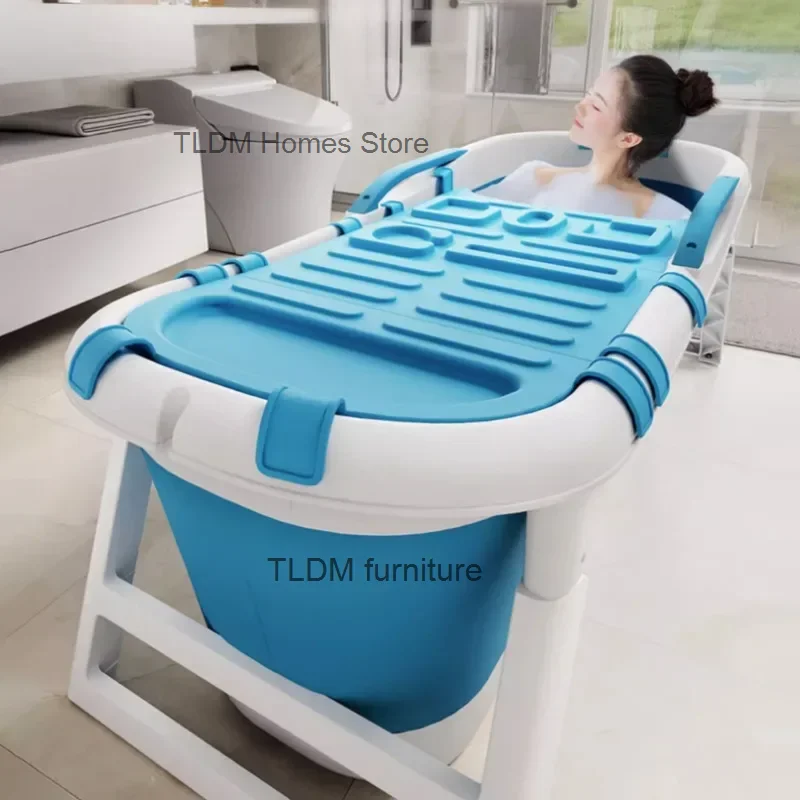 Foldable Bath Tub Full Body Adult Large Bathtub with lid Portable Bathtubs Adult Household Children's Thickened Bath Bidet Z