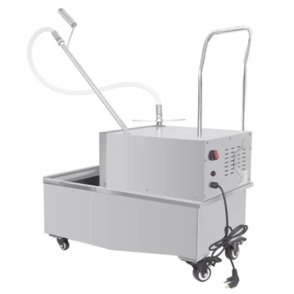 Commercial Stainless Steel Oil Filter Machine 48L Mobile Cooking Oil Filtration Cart For Fried Chicken And Burger Shops