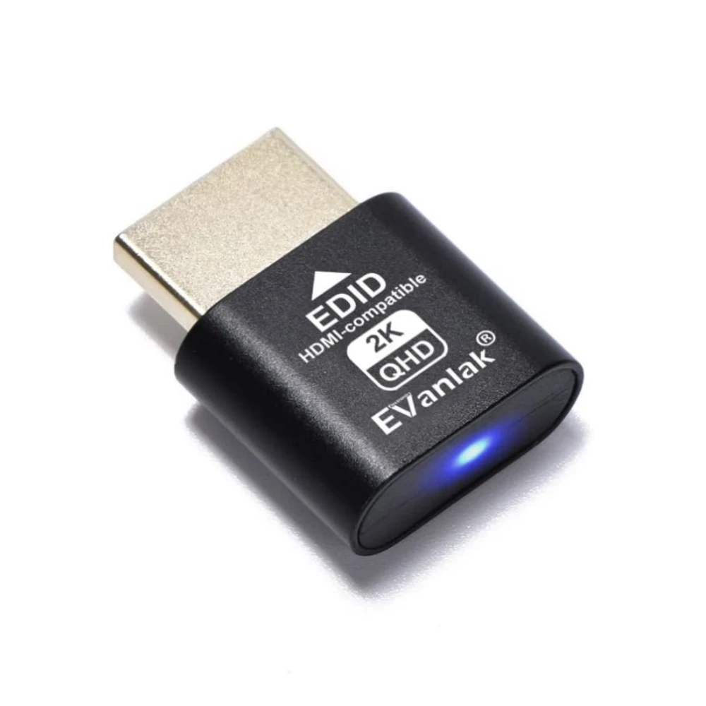 EVanlak HDMI Dummy Plug Headless Ghost Display Emulator Premium Aluminum PC（Fit Headless-1920x1080 New 3RD@60Hz）