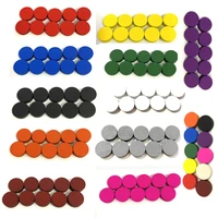 50 piezas 15*5MM 11 colores discos de disco de madera piezas de juego de peón ajedrez colorido para fichas accesorios de juego de mesa