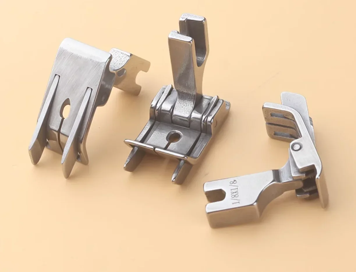 

Double stop flat car presser foot with knife on the left and right sides of the pressing line tangent middle seam accessories