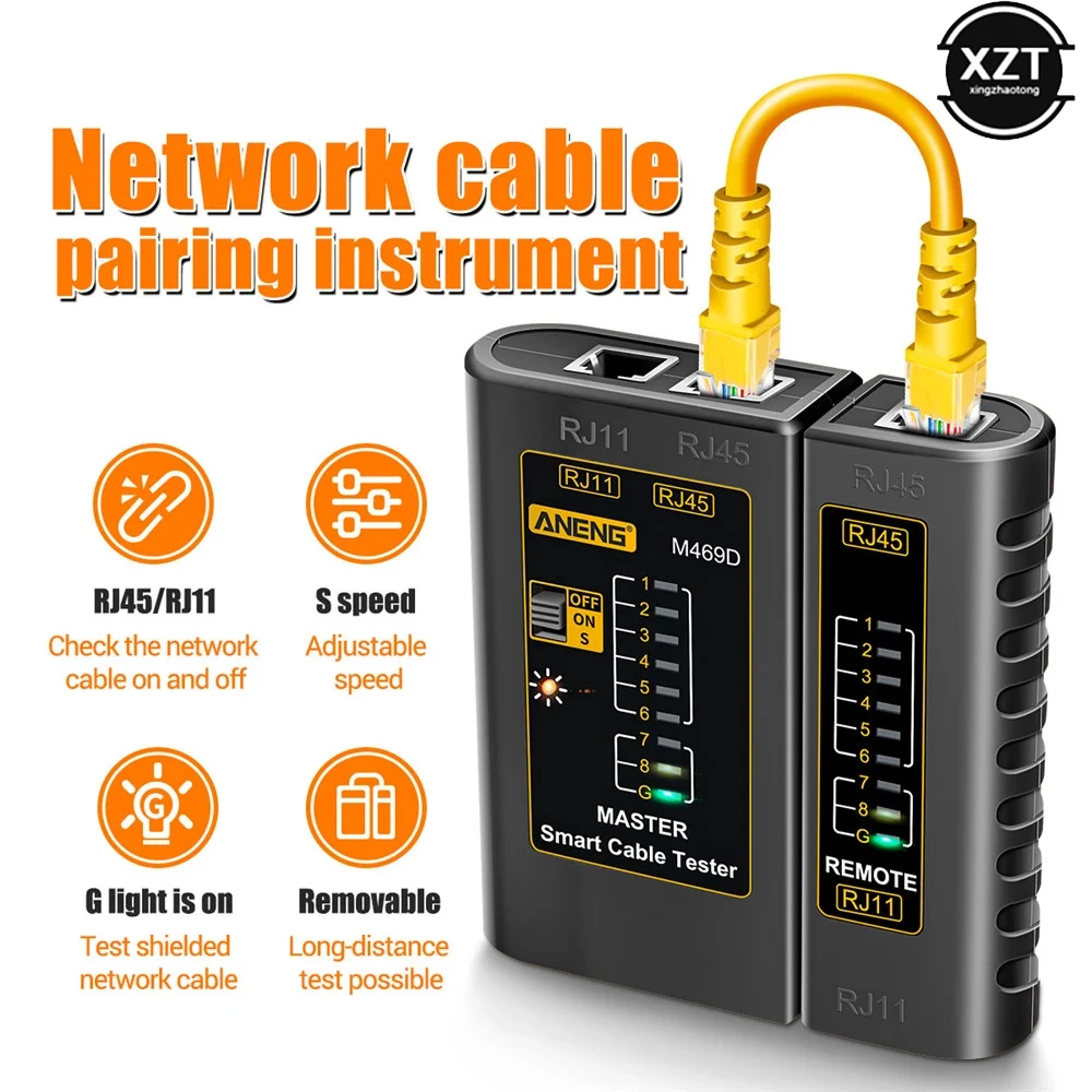 Probador de Cable lan multifunción M469D, herramienta de reparación de red, RJ45, RJ11, RJ12, CAT5, UTP