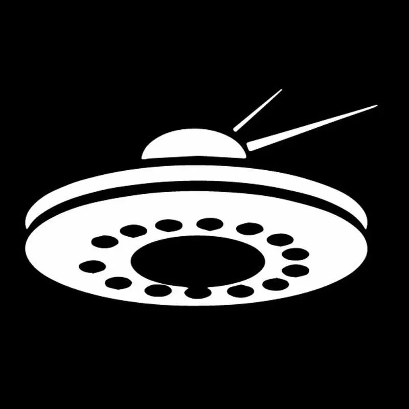 Alien Aircraft Pattern Decals Exquisite Car Window Decoration Personalized Pvc Waterproof Decals Black/white, 13cm*10cm