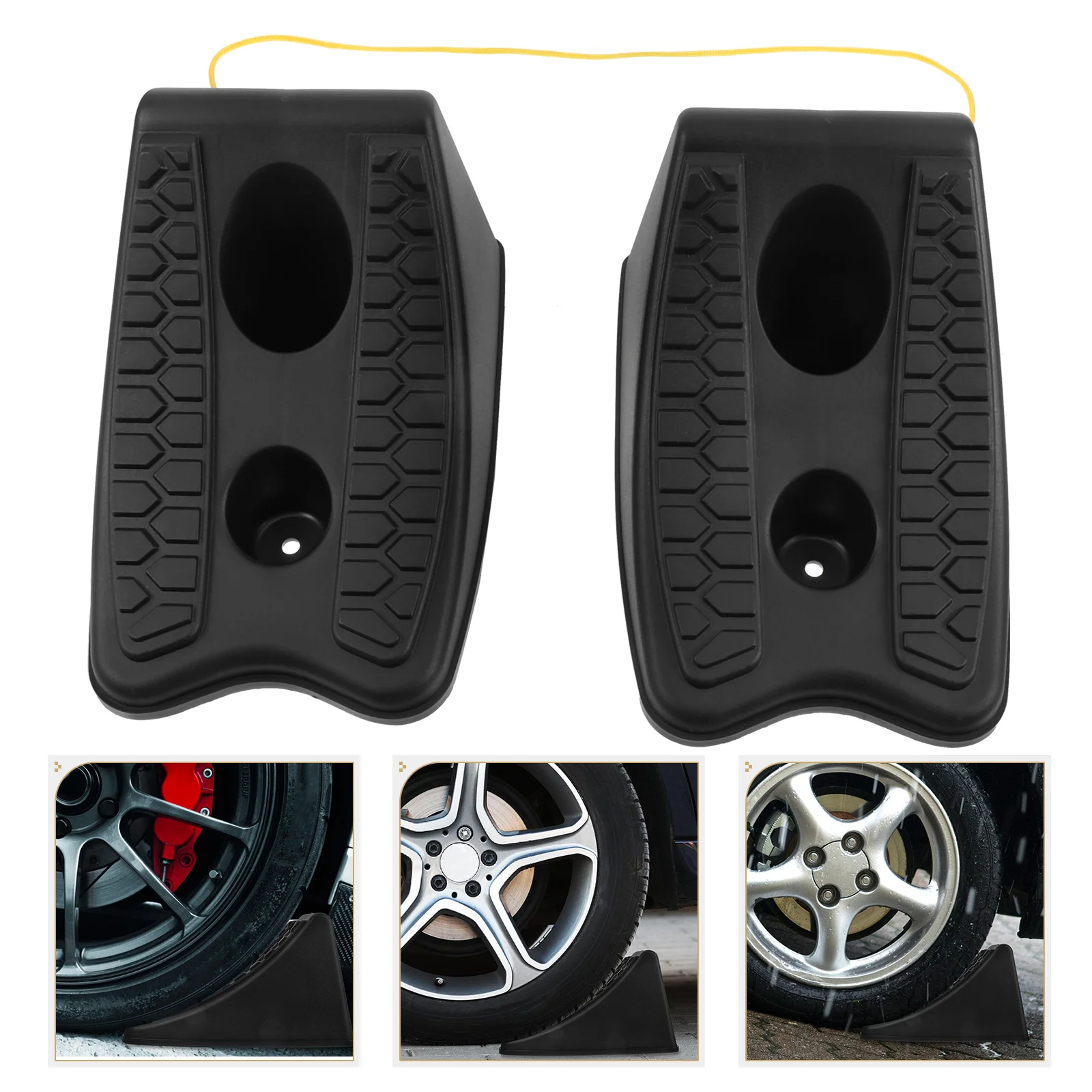 2 Pcs Blocker Wheel Chock Wedge for Car Vehicle Rv Chocks Dual Axle Locks Router Abs