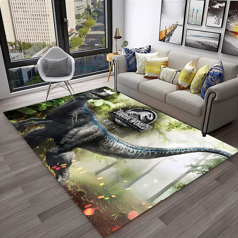 Jurassic Park Dinosaur Cartoon Child Carpet Rug for Home Living Room Bedroom Sofa Doormat Decor,Play Area Rug Non-slip Floor Mat